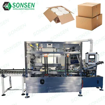 SONSEN Industrial Custom Small Business Vertical Unboxing Machine Folding Boxing Sealing Machine Cardboard Box Packaging Machine