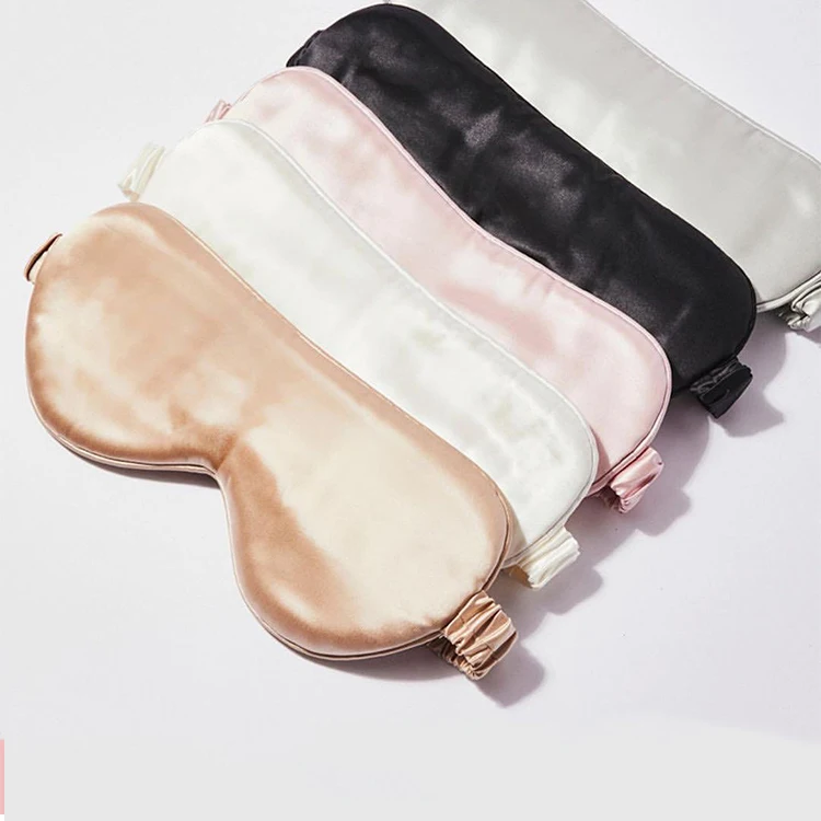 Custom Logo Private Label Satin Eyemask Luxury Polyester Satin Eye Mask