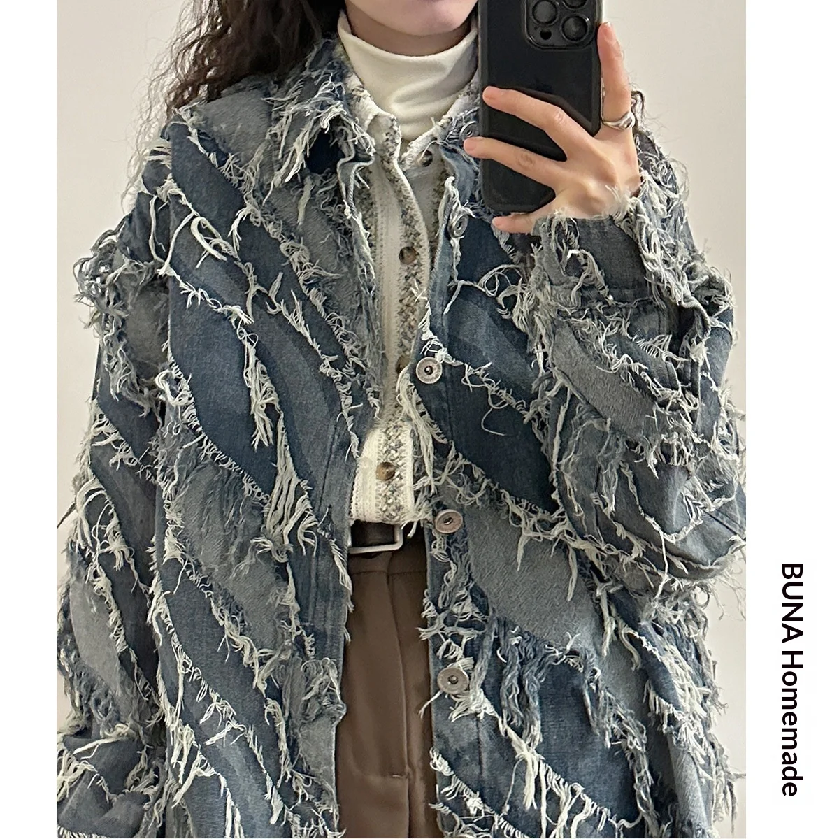 Spring New Arrival American-style Vintage Fashion Brand Regular Raw-edge Design Niche High-street Quick Dry Denim