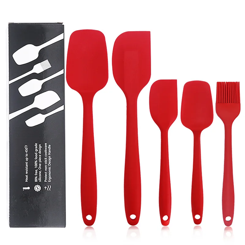 product silicone cooking tools non stick  heat resistant for cooking silicone spatula set silicone kitchenware utensil set-2