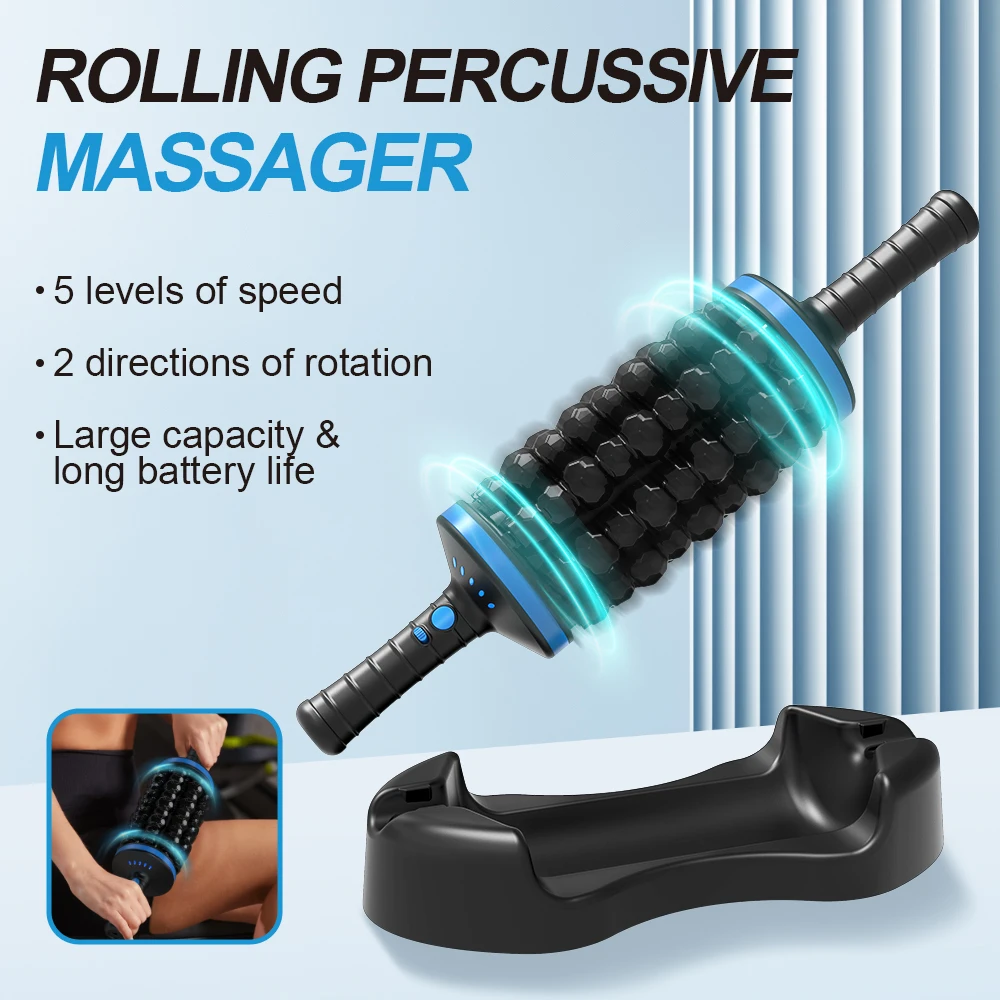 Ekang PL-699DC Manufacturer Patented Cordless Roller Body Massage Rechargeable Vibrators 360 Rolling Percussive Massager