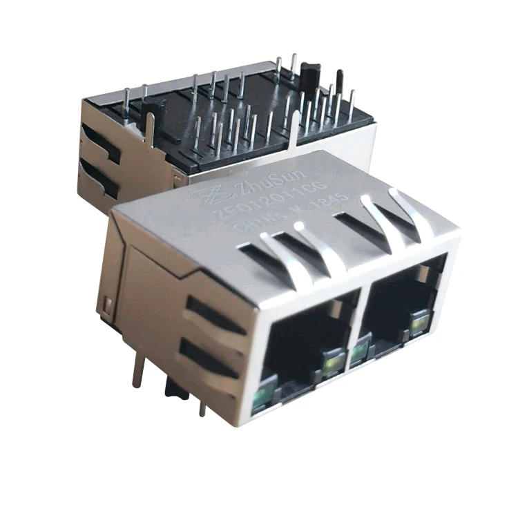 Zs Rj45 RTB-ZZ-0007带Leds 100 Base-T磁性1x2端口RJ45连接器| Alibaba.com