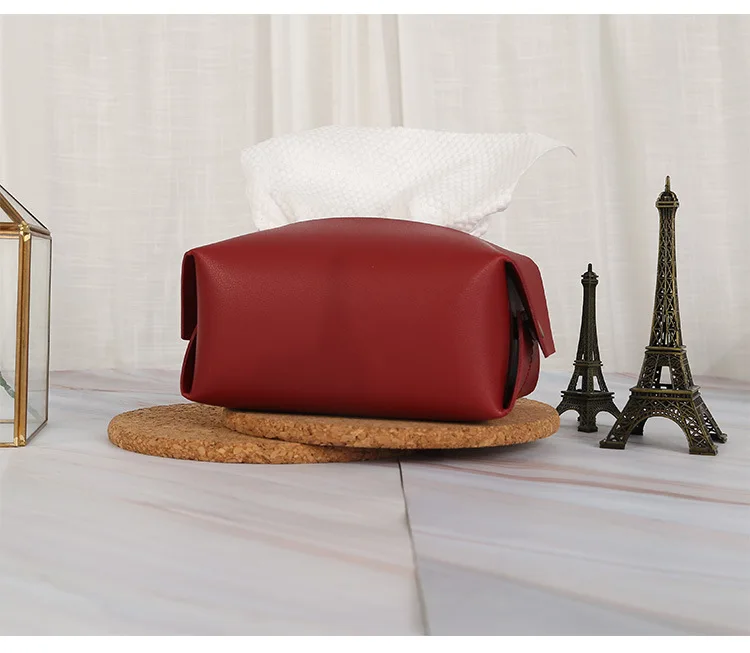 Домашний Декоративный чехол из искусственной кожи для бумажных салфеток, прямоугольный чехол для бумажных салфеток