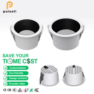 Modern 12W/18W LED Aluminum Recessed Downlight High Quality Full-Spectrum Eye Protection CRI 97 10-Year Warranty for Indoor Use