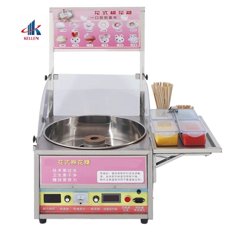 Vending Machine Production Bonbon Marshmallow Head Cotton Candy Gas Machine Full Automatic Cotton Candy Machine
