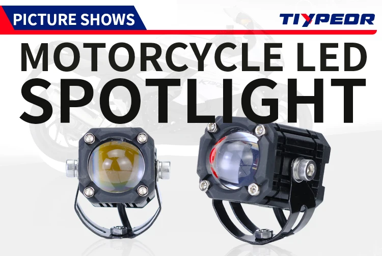 TIYPEOR Motorcycle Mini Spotlight Devil Eye Super Bright High Power Aluminum Auxiliary Headlight High/Lo Beam Off-road Fog Light manufacture