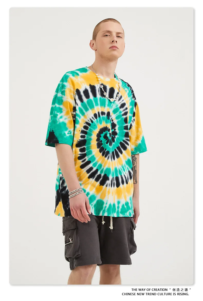 Athletic 100%cotton Tie-dye T-shirt 