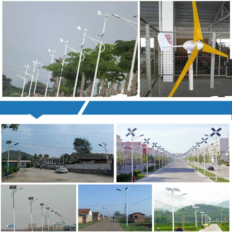 Hybrid Solar Street Light with Wind Turbine 300W MPPT Integrated Light Sensor Clean Green Energy 8m Pole Solar Road Lamp