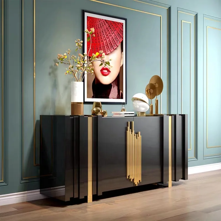 America wood sideboard luxury designer solid wooden sideboard cabinet