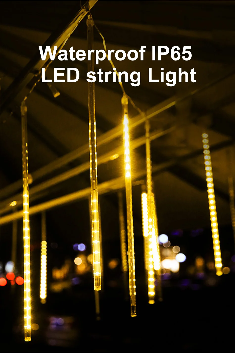 Guirlande Cluster Lumineuse Extérieure Solaire 400 LED Blanc Chaud L.8m