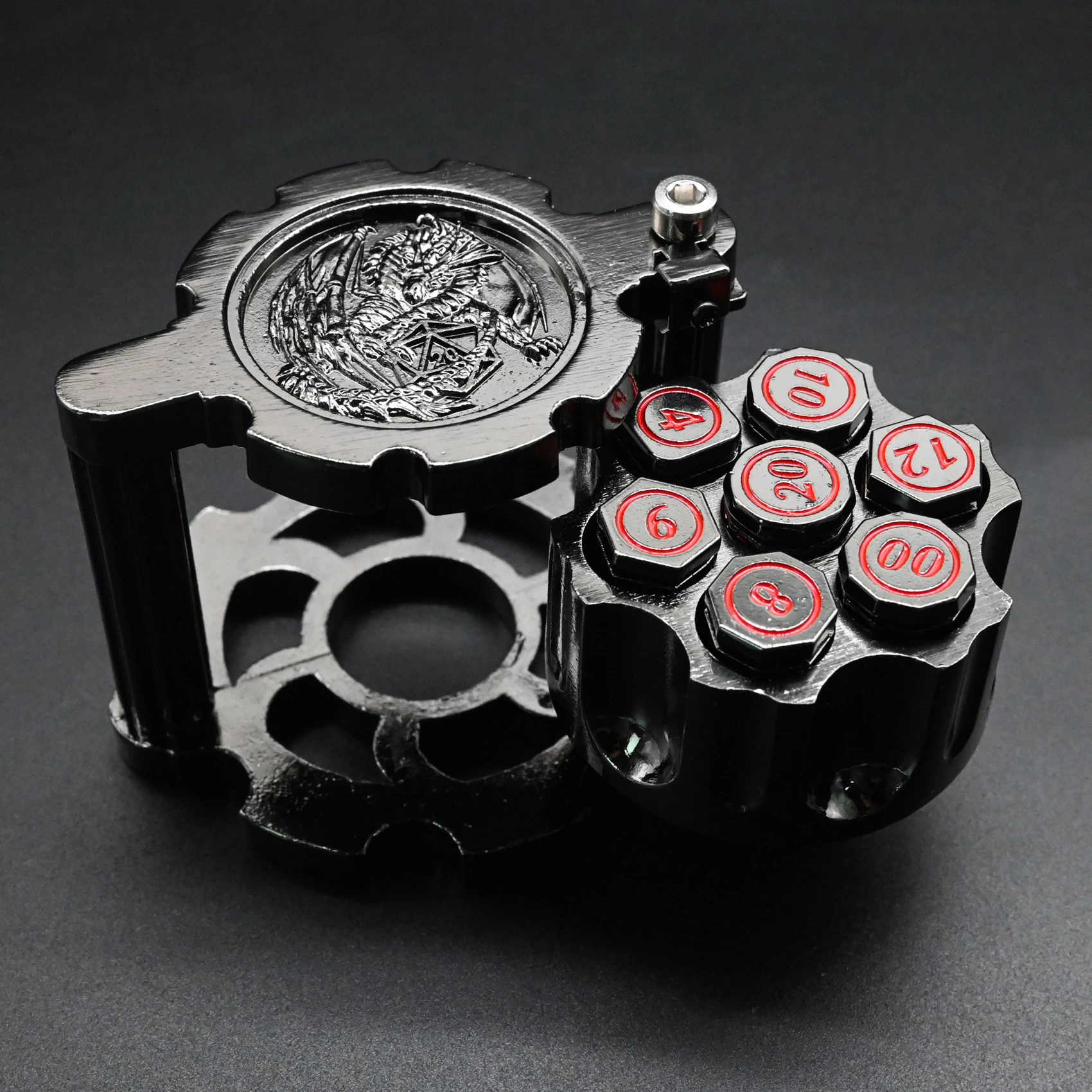 Set De Dados Metálicos Para DND – Contenedor Giratorio Con 7 Dados Poliédricos Estilo Cyberpunk, Ideal Para Warhammer, D&D Y Juegos De Mesa