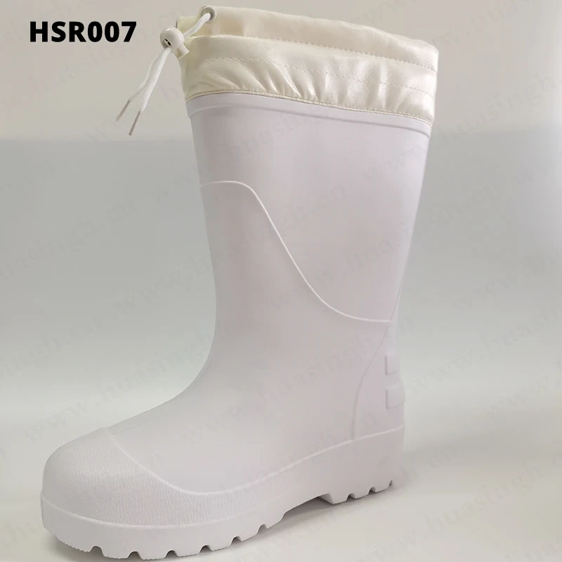 LXG,white Color Waterproof Keep Warm PVC Boots Steel Toe Insert Long Tube Anti-slip Safety Rain Boots HSR007