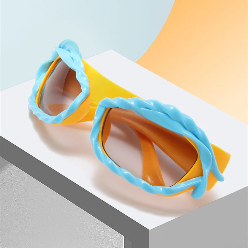 Trendy Personalized Irregular Flower Sunglasses 2024 Fashion Party Funny  Oversized Shades Women Men Design Y2K Sun Glasses