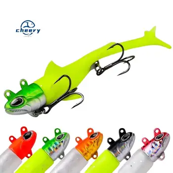 CHEERY 13.5g-56g 5 Color Artificial Soft Bait Saltwater T Tail Pinfish PVC Fishing Lures for River Use with Hooks – Soft Lure – view 2