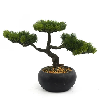 Natural greenery decorative plastic artificial tree mini pine trees bonsai for sale