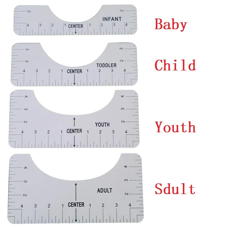 PVC T-shirt Ruler Guide High-quality Lightweight Calibration Tool Precision Portable Shirt Alignment Tool Sewing Fixed Ruler