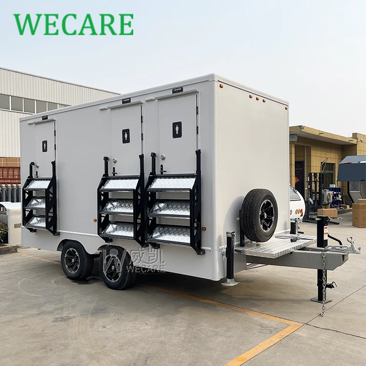 Wecare Customised Luxury Porta Potty Business Mobile Vip Restroom Trailer Outdoor Mobile Portable Toilet Trailer