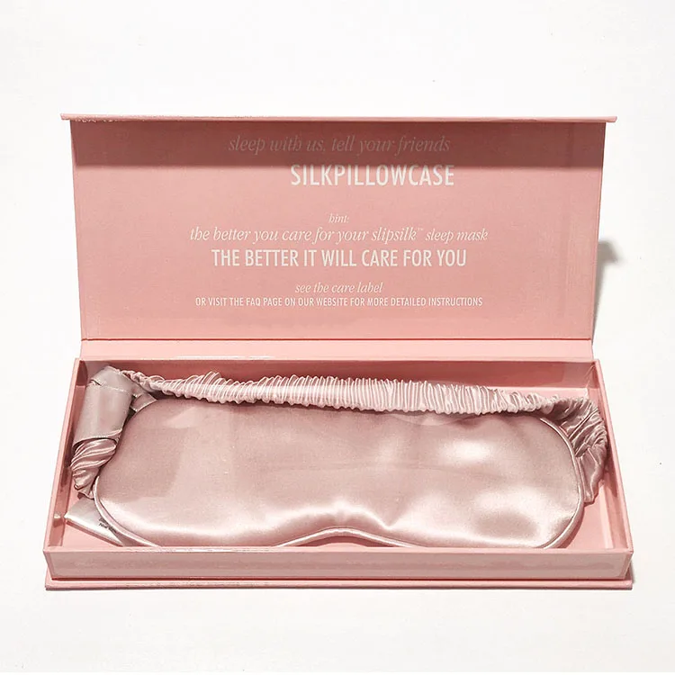 Custom Logo Private Label Satin Eyemask Luxury Polyester Satin Eye Mask