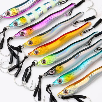 30g 40g 60g 80g Offshore Jigging Lures Bass Luminous Fishing Low Metal Jigs with Assistant Hooks Japan Quality Jig Metal – Metal Jig – view 5