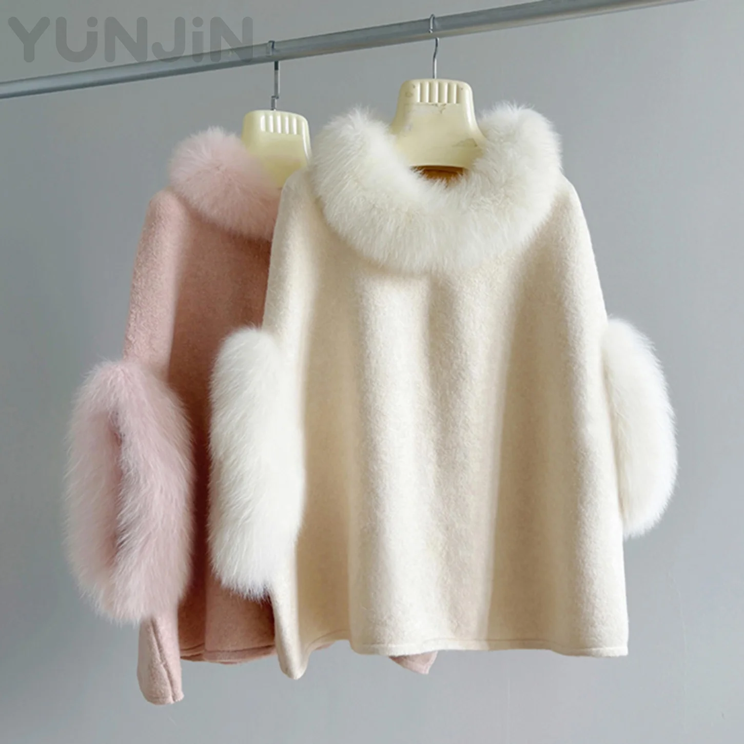 Design Fashion Women's Ladies Real Fox Fur Trim