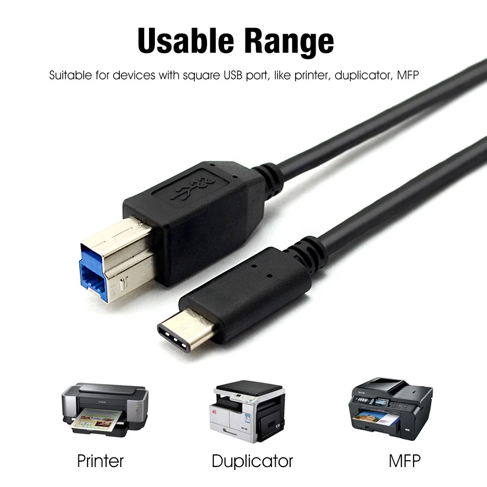 3ft 1 м USB-C USB 3,1 C Тип разъема USB 3,0 типа B Мужской Пинтера USB кабель для Mac Pro Dell сотового телефона-печатающий плоттер и жесткого диска