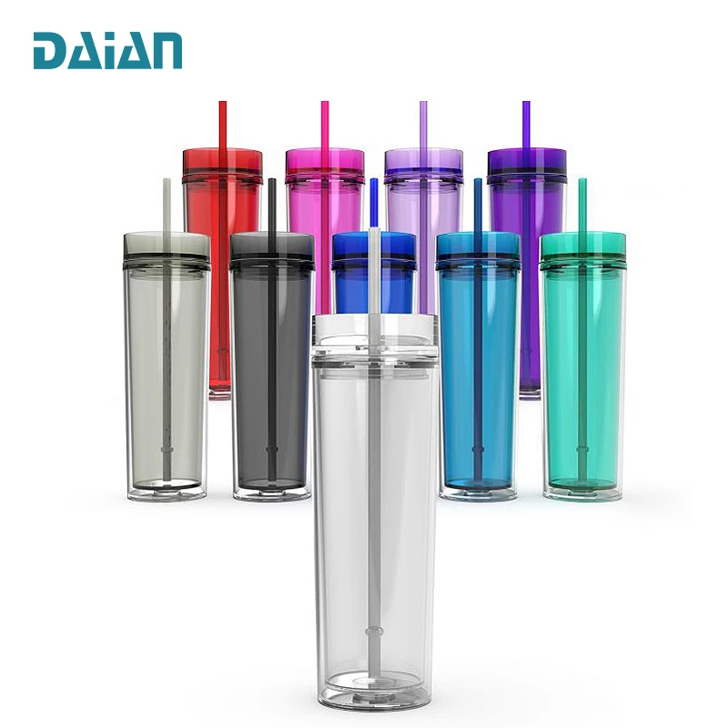 Пластиковый стакан 16 унций с логотипом под заказ тонкая