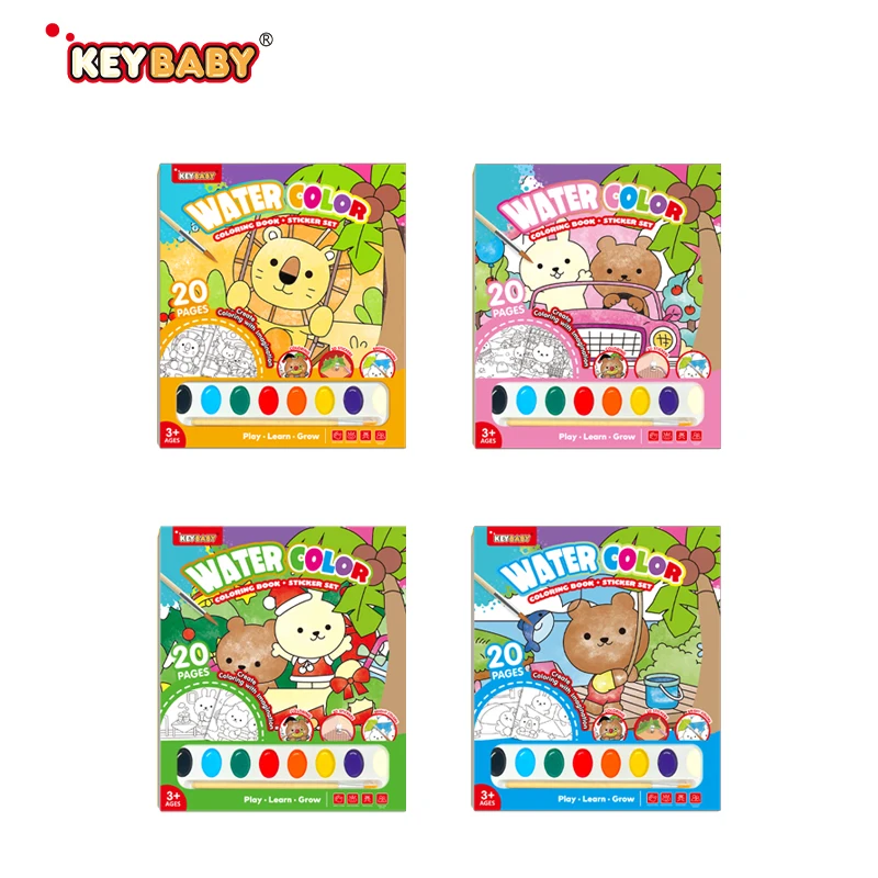 Keybaby Custom 2026 Book Printing Service  Educational Toys Funny Sticker & Water Coloring Books For Toddler
