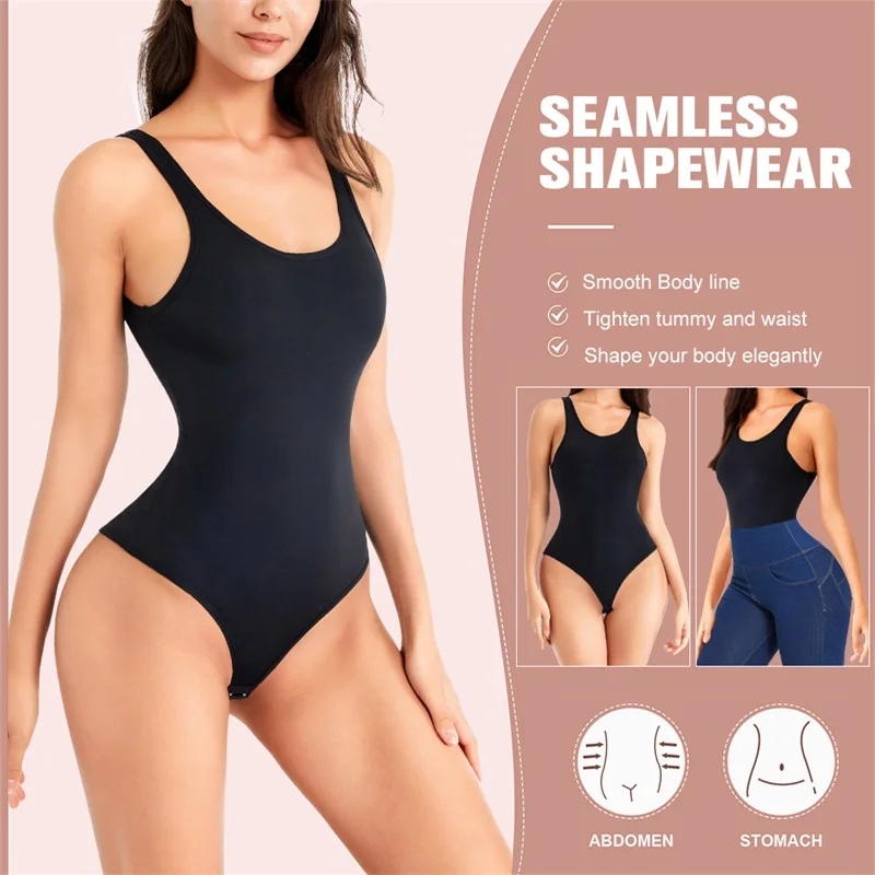 Custom Plus Size Women Full Body Backless Tummy Control Panty Seamless High Waist Trainer Shaper Thong Bodysuit Shapewear manufacture