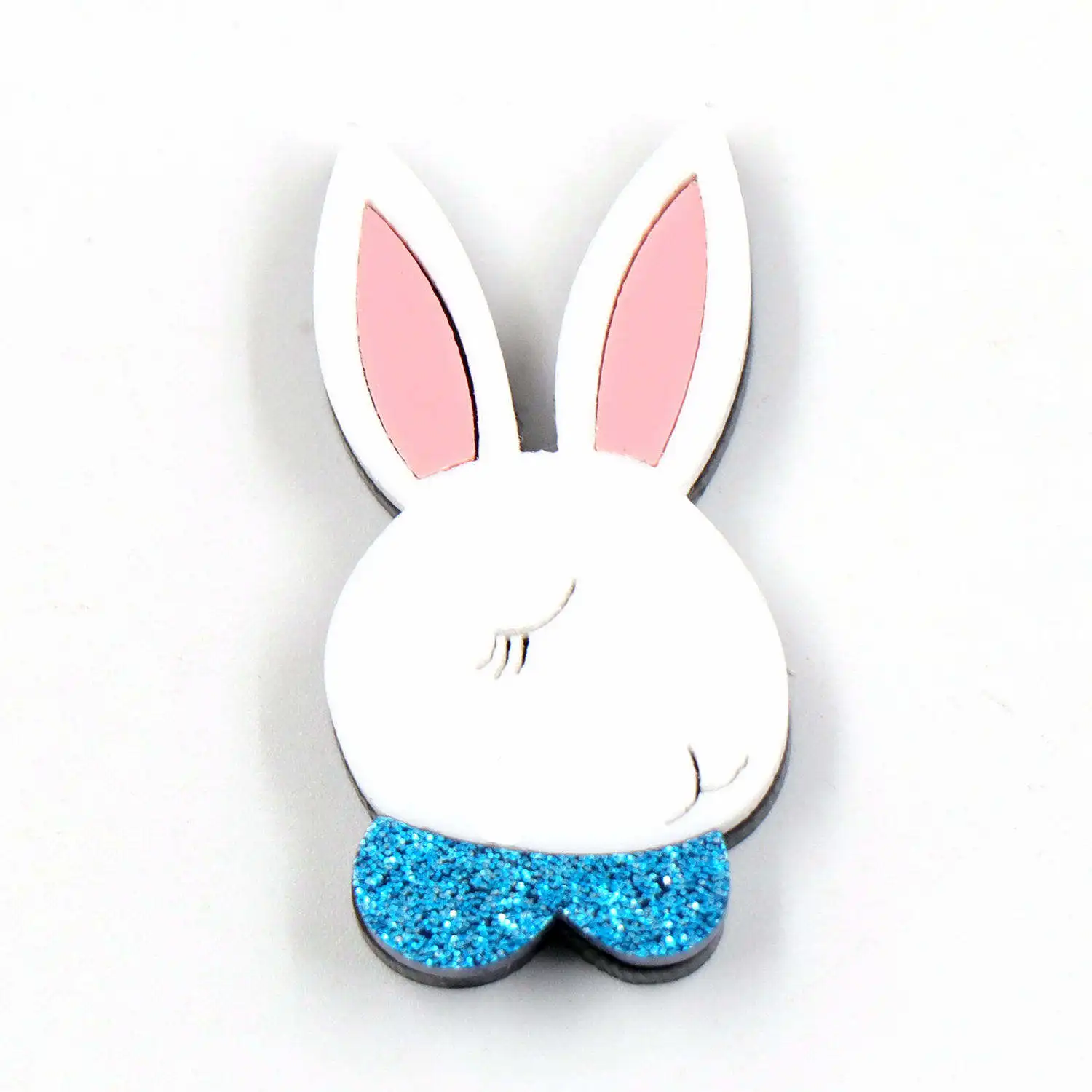 Customized BHS072BH1049 Best Selling Baby Girl Gift Safty Pin Laser Cut Acrylic Easter Jewelry Cute Bunny Brooch