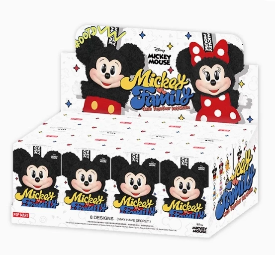 Original POPMART Mickey Family Keychain Pendant Vinyl Blind Box