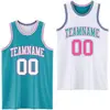 Teal Green and White Pink
