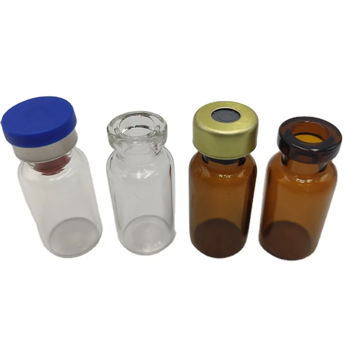 Freeze-Dried Powder 3ML 5ML 10ML 15ML Empty Packaging Clear Glass Ampoule Bottles Serum Vials with Dispenser tip Caps