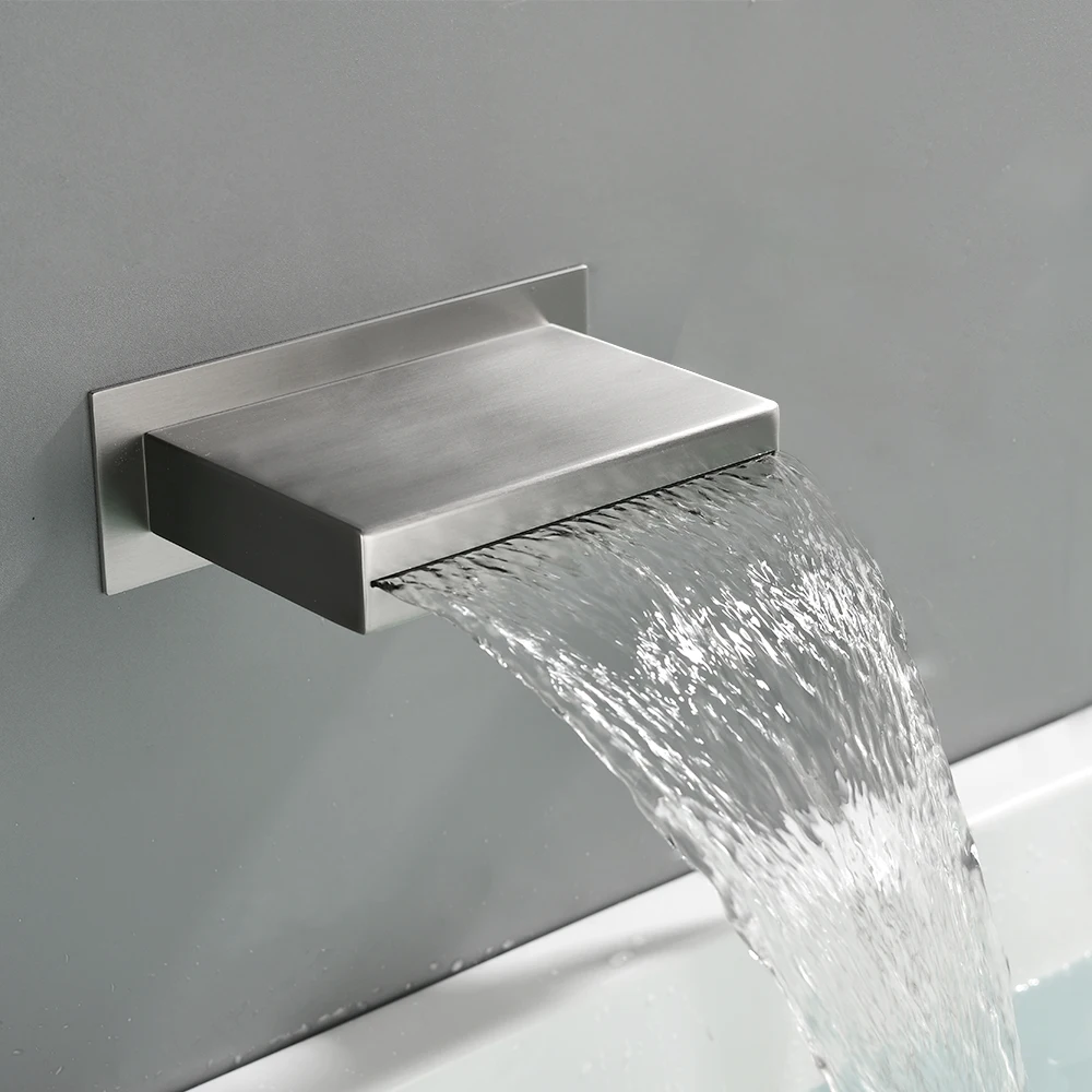 Modern 15cm chrome wall mounted concealed brass bathtub high flow ...