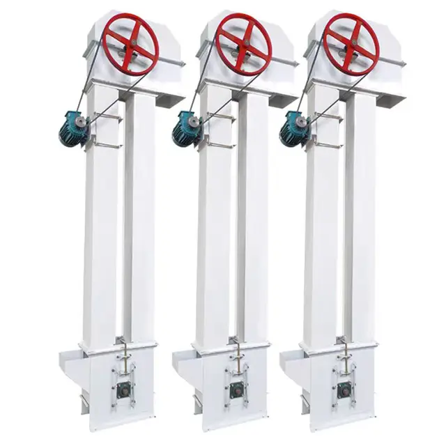 DTG18/11 Factory-Warranty Small Capacity Vertical Conveyor System Belt Type Bucket Elevator for Rice Grain Processing Machinery