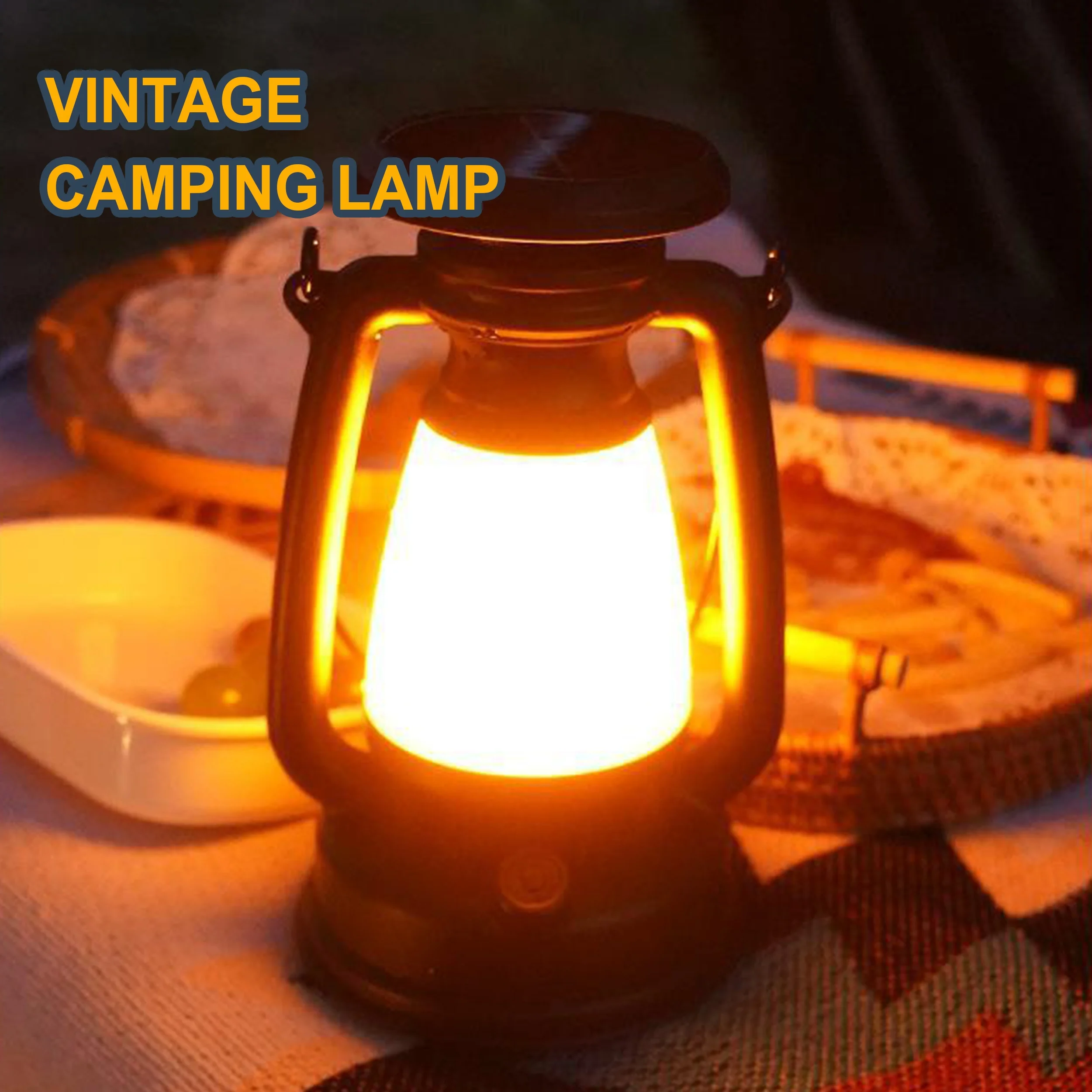 TAIKOO Vintage Camp  Lamp IPX4 Waterproof TYPE-C Rechargeable 3 Light Modes Lantern Waterproof Kerosene Lamp Camping Light