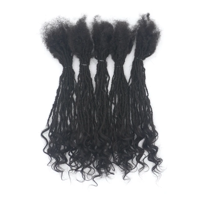 KAMA Handmade Interlocking Sisterlock Curly Tips 100% Remy INDIAN Human Hair Permanent Micro Locs Extensions Soft Dreadlocks
