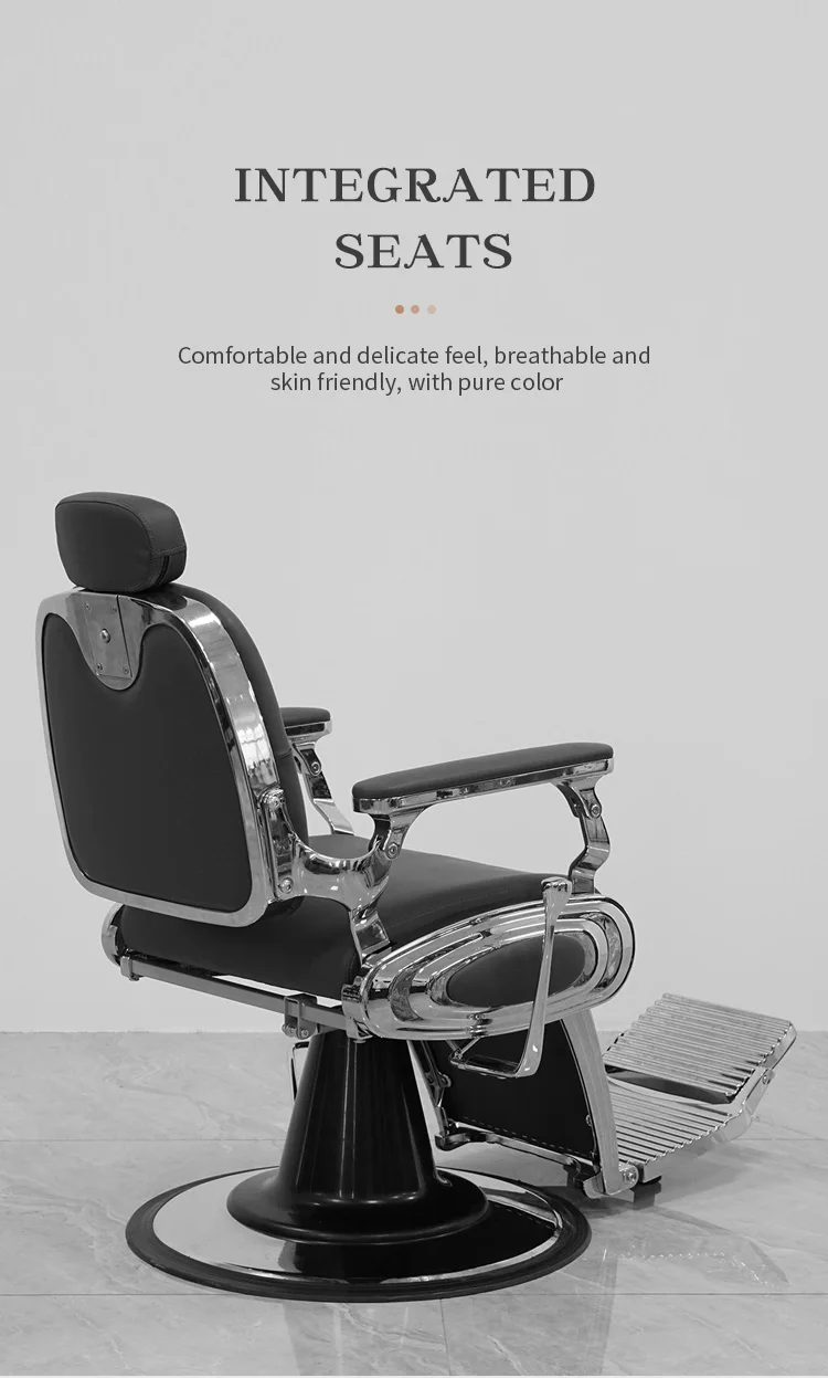 Luxury Royal High Quality Vintage Barber Chair Hair Cutting With Black