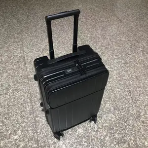 New Design Front Opening Compartment Luggage Outdoor Travel Boarding Luggage Small 20 "Lightweight Trolley Suitcase