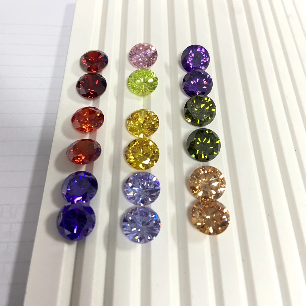 thumbnail interactive-video image 1 of Bulk Mix Of Lab-Created Cubic Zirconia Loose Stones – Round Cut, 1mm To 12mm, 12 Colors 1 of 6