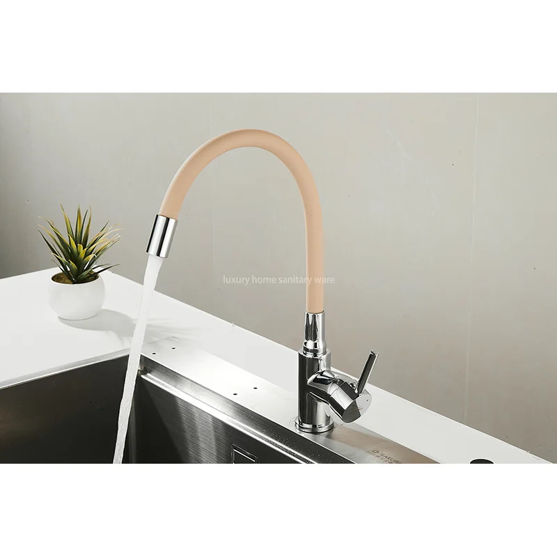 Best-selling Kitchen Deck Is Equipped with 360 Faucet, High-quality Universal Faucet-khaki Hot and Cold Mixer Faucet
