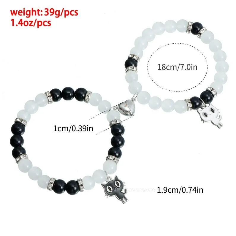 Hot Sale Jewelry Crystal Beads Valentine's Day Good Friends Fine Chain & Link Couple Bracelets Friendship Bracelets for Man