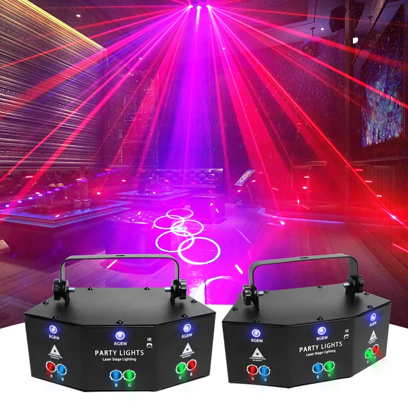 NEW Update Model 9 Eye Laser Strobe Lights Disco RGBW DMX512