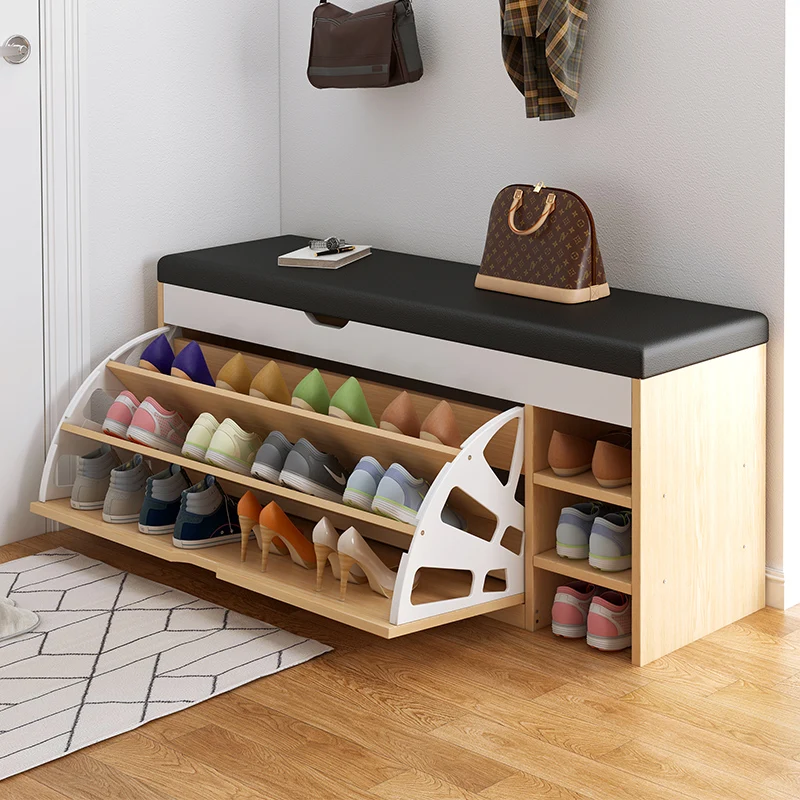 Modern Pu Leather Shoe Storage Bench Shoe Storage Rack Cabinet With ...