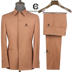 Cenne Des Graoom 2026 New Safari Men Suits  Orange Tailor-Made Formal Casual Business Official Daily Wear Costume Homme