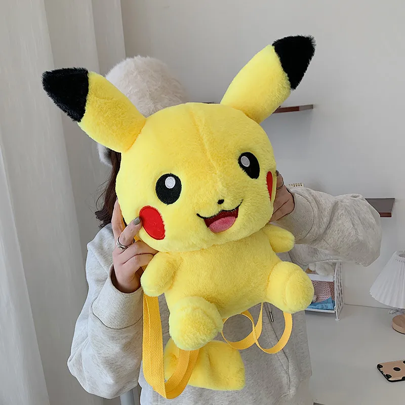 Kawaii Pokemon Plush Backpack Pikachu Plush Bag for Kids