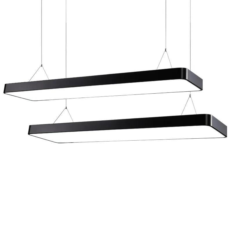 Современный алюминиевый декоративный подвесной светильник для офиса, светодиодный утопленный линейный светильник