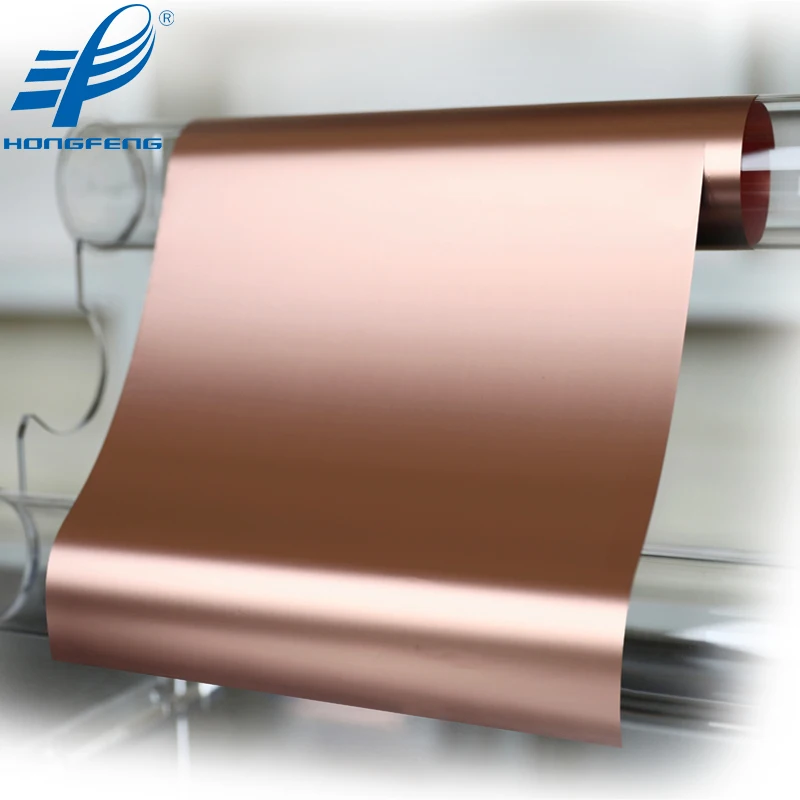 Hongfeng 99.8% Pure Electrolytic Copper Foil Roll for Lithium Battery Single-double Glossy Finish Customizable