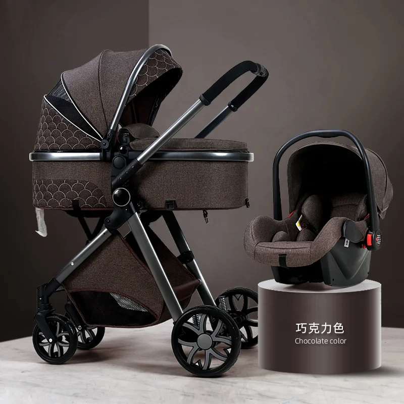 Bolina 3-in-1 Kinderwagen Hochwertiger Babytrger mit LED-Beleuchtung  Stofest fr Neugeborene und Kleinkinder