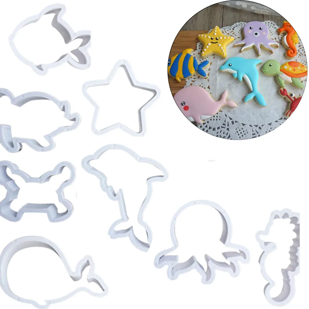 8 Pieces Ensemble Creatures Marines Moule A Biscuits Dauphin Poulpe Crabe Tortue Fondant Gateau Outils Moules A Biscuits Buy Cookie Cutter Biscuit Moules Fondant Gateau Moule Product On Alibaba Com
