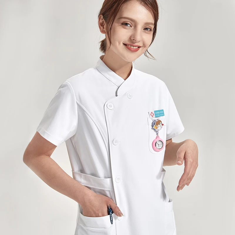 White Lab Coat Surgeon Veterinary Lab Coat for Students Premium Durable Clinical Pet Hospital Personalized Lab Coats for Woman